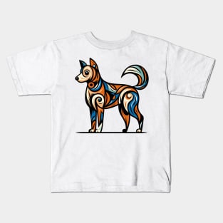 Pop art dog illustration. cubism illustration of a dog Kids T-Shirt